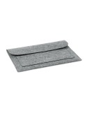 Pochette en Feutre Personnalisée Pratique et Élégante - POUCHLO Matières : PET recyclé Couleurs : gris personnalisable avec votr