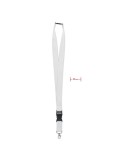 Lanyard Personnalisé 25mm avec Crochet Métallique WIDE LANY Couleurs : blanc Matières : POM (acétal) livraison express 24h 48h
