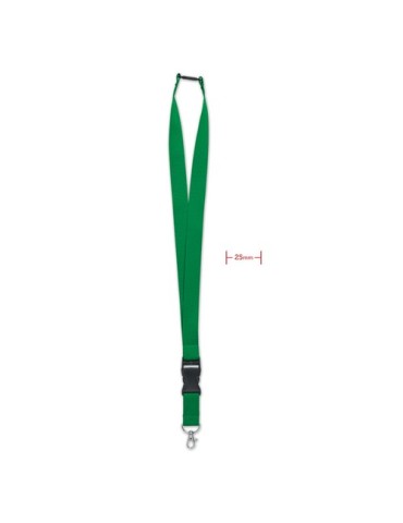 Lanyard Personnalisé 25mm avec Crochet Métallique WIDE LANY Couleurs : vert Matières : POM (acétal) impression haute définition