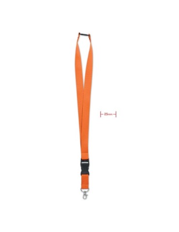Lanyard Personnalisé 25mm avec Crochet Métallique WIDE LANY Couleurs : orange Matières : POM (acétal) goodies publicitaire événe