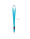 Lanyard Personnalisé 25mm avec Crochet Métallique WIDE LANY Couleurs : turquoise Matières : POM (acétal) cadeau entreprise pas c