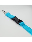 Lanyard Personnalisé 25mm avec Crochet Métallique WIDE LANY Couleurs : turquoise Matières : POM (acétal) cadeau client original