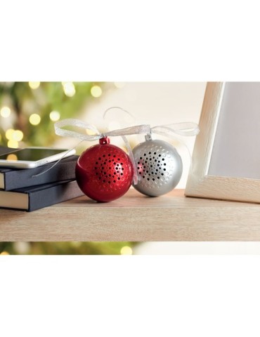 Haut-parleur Éco-responsable de Noël Personnalisé Objet Publicitaire - JINGLE BALL Matières : ABS Couleurs : rouge cadeau entrep