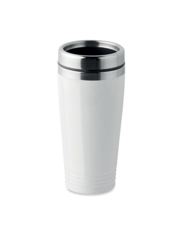 Tasse de voyage double paroi personnalisée  - RODEO COLOUR Matières : acier inoxydable Couleurs : blanc marquage laser ultra pré