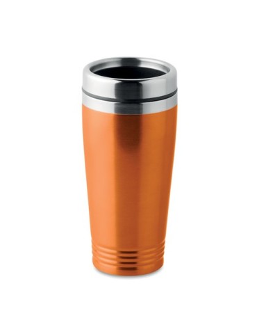 Tasse de voyage double paroi personnalisée  - RODEO COLOUR Matières : acier inoxydable Couleurs : orange impression haute défini
