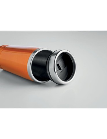 Tasse de voyage double paroi personnalisée  - RODEO COLOUR Matières : acier inoxydable Couleurs : orange personnalisation rapide