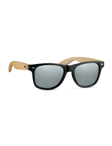 Lunettes de soleil s en bambou - CALIFORNIA TOUCH Matières : Polycarbonate (PC) Couleurs : argenté brillant marquage laser ultra