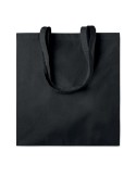 Sac shopping  en coton 140gr/m² - PORTOBELLO Matières : coton Couleurs : noir marquage couleur éclatante