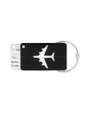 Étiquette à bagage en aluminium personnalisée - FLY TAG Matières : aluminium Couleurs : noir