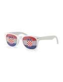 Lunettes de supporter personnalisées élégantes et festives FLAG FUN Matières : Polycarbonate (PC) Couleurs : blanc impression lo