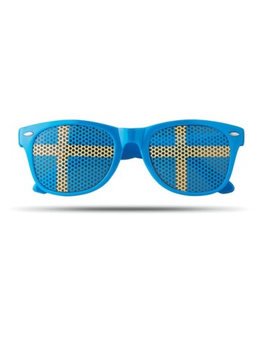 Lunettes de supporter personnalisées élégantes et festives FLAG FUN Matières : Polycarbonate (PC) Couleurs : bleu accessoire évé