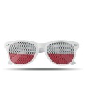 Lunettes de supporter personnalisées élégantes et festives FLAG FUN Matières : Polycarbonate (PC) Couleurs : blanc objet promoti