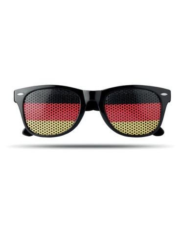Lunettes de supporter personnalisées élégantes et festives FLAG FUN Matières : Polycarbonate (PC) Couleurs : jaune livraison exp