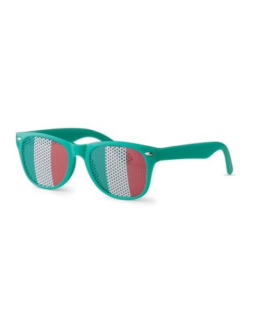 Lunettes de supporter personnalisées élégantes et festives FLAG FUN Matières : Polycarbonate (PC) Couleurs : vert objet promo pe