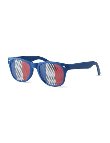 Lunettes de supporter personnalisées élégantes et festives FLAG FUN Matières : Polycarbonate (PC) Couleurs : bleu royal objet pu