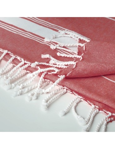 Serviette de plage en coton personnalisée MALIBU Matières : coton Couleurs : rouge impression logo haute qualité
