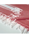 Serviette de plage en coton personnalisée MALIBU Matières : coton Couleurs : rouge impression logo haute qualité