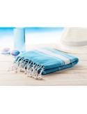 Serviette de plage en coton personnalisée MALIBU Matières : coton Couleurs : turquoise accessoire événementiel unique