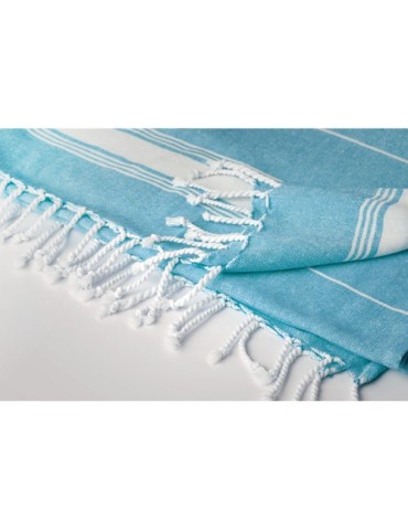 Serviette de plage en coton personnalisée MALIBU Matières : coton Couleurs : turquoise cadeau client original
