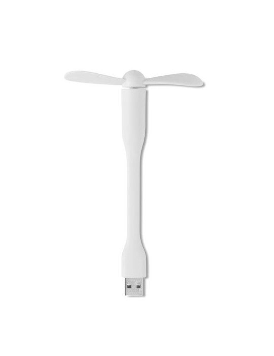 Ventilateur Portable USB Pratique et Design - TATSUMAKI Matières : PVC Couleurs : blanc personnalisable avec votre logo