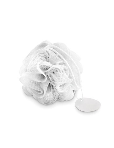 Éponge de Bain Personnalisée Fleur de Douche PUF Matières : polyéthylène (PE) Couleurs : blanc