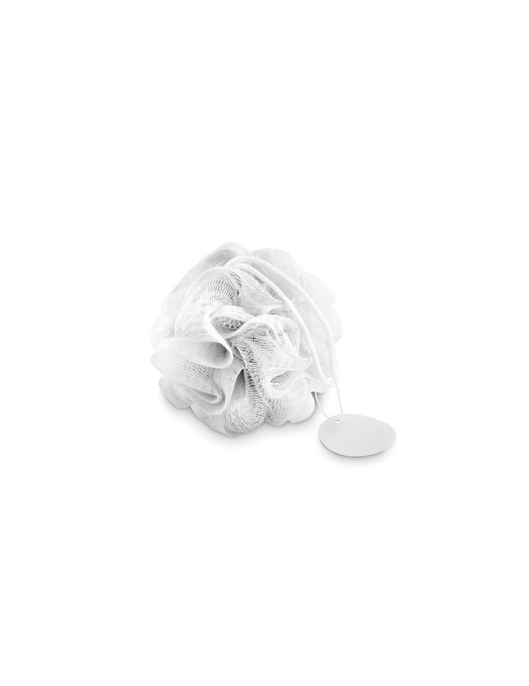 Éponge de Bain Personnalisée Fleur de Douche PUF Matières : polyéthylène (PE) Couleurs : blanc