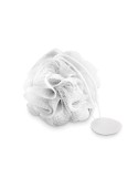 Éponge de Bain Personnalisée Fleur de Douche PUF Matières : polyéthylène (PE) Couleurs : blanc