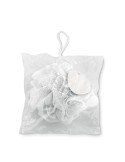 Éponge de Bain Personnalisée Fleur de Douche PUF Matières : polyéthylène (PE) Couleurs : blanc personnalisable avec votre logo