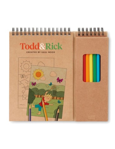 Set de coloriage personnalisé avec bloc COLOPAD pas cher Matières : papier Couleurs : beige goodies publicitaire événementiel