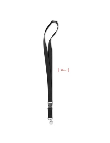 Tour de Cou Personnalisé 20 mm pour vos événements - LANY Matières : PET Couleurs : noir cadeau collaborateur premium