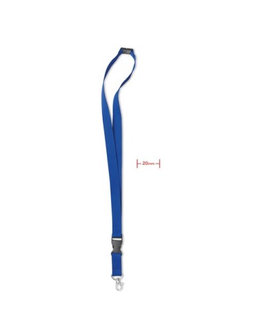 Tour de Cou Personnalisé 20 mm pour vos événements - LANY Matières : PET Couleurs : bleu royal personnalisable avec votre logo
