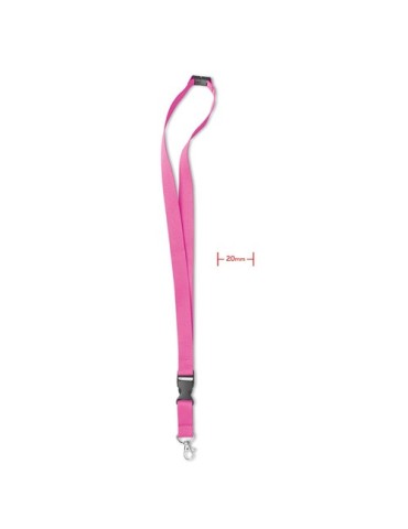 Tour de Cou Personnalisé 20 mm pour vos événements - LANY Matières : PET Couleurs : fuchsia personnalisation rapide en France