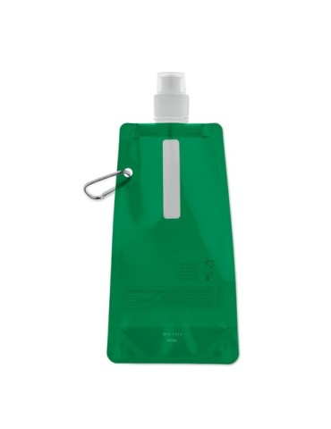 Gourde Pliable Éco-responsable et Pratique Personnalisée - GATES Matières : PET Couleurs : vert transparent personnalisable avec