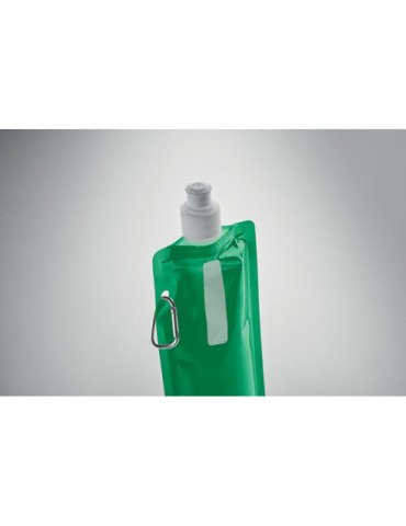 Gourde Pliable Éco-responsable et Pratique Personnalisée - GATES Matières : PET Couleurs : vert transparent personnalisation rap
