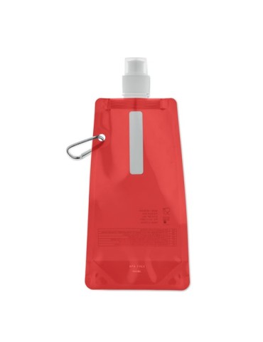 Gourde Pliable Éco-responsable et Pratique Personnalisée - GATES Matières : PET Couleurs : rouge transparent impression haute dé