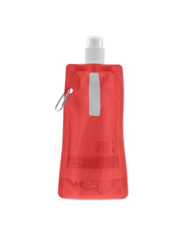 Gourde Pliable Éco-responsable et Pratique Personnalisée - GATES Matières : PET Couleurs : rouge transparent objet publicitaire 