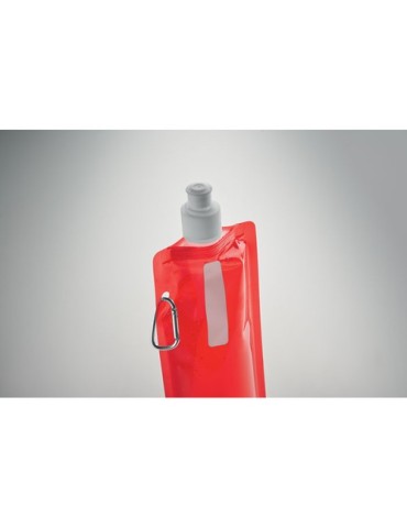 Gourde Pliable Éco-responsable et Pratique Personnalisée - GATES Matières : PET Couleurs : rouge transparent objet publicitaire 