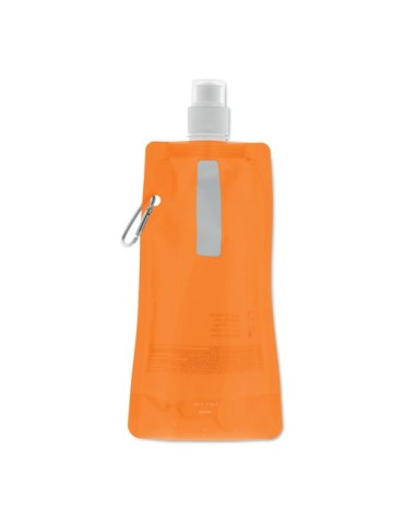 Gourde Pliable Éco-responsable et Pratique Personnalisée - GATES Matières : PET Couleurs : orange transparent marquage couleur é