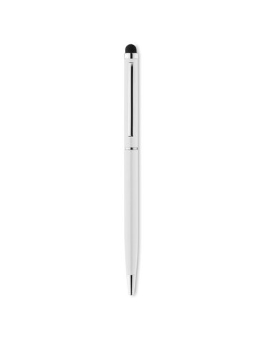 Stylo-stylet pratique et publicitaire NEILO TOUCH Matières : métal Couleurs : blanc impression haute définition