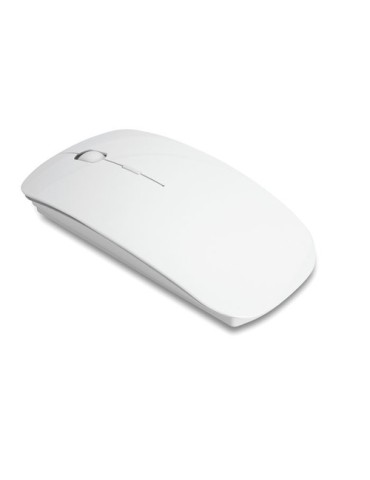 Souris sans fil personnalisée CURVY pour objets publicitaires Matières : ABS Couleurs : blanc personnalisable avec votre logo