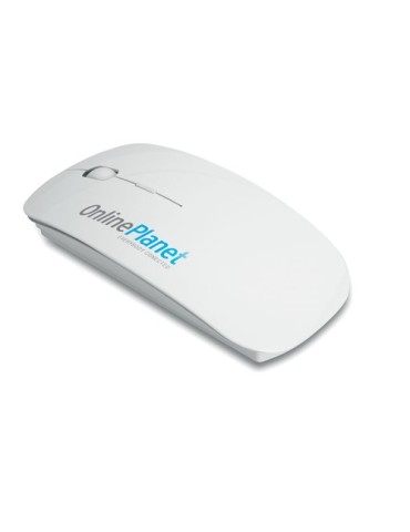 Souris sans fil personnalisée CURVY pour objets publicitaires Matières : ABS Couleurs : blanc livraison express 24h 48h