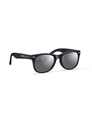 Lunettes de soleil personnalisées UV protectrices AMERICA Matières : Polycarbonate (PC) Couleurs : noir marquage laser ultra pré