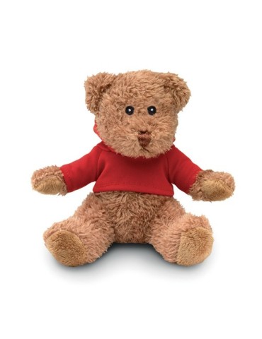 Ours en peluche personnalisé avec t-shirt - JOHNNY Matières : PET Couleurs : rouge