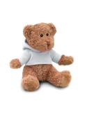 Ours en peluche personnalisé avec t-shirt - JOHNNY Matières : PET Couleurs : blanc cadeau entreprise pas cher