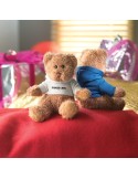 Ours en peluche personnalisé avec t-shirt - JOHNNY Matières : PET Couleurs : blanc personnalisation sur mesure