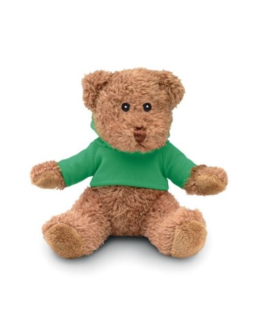 Ours en peluche personnalisé avec t-shirt - JOHNNY Matières : PET Couleurs : vert marquage laser ultra précis