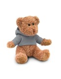 Ours en peluche personnalisé avec t-shirt - JOHNNY Matières : PET Couleurs : gris marquage couleur éclatante