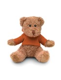 Ours en peluche personnalisé avec t-shirt - JOHNNY Matières : PET Couleurs : orange goodies publicitaire événementiel