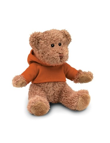 Ours en peluche personnalisé avec t-shirt - JOHNNY Matières : PET Couleurs : orange cadeau client original