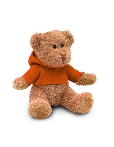 Ours en peluche personnalisé avec t-shirt - JOHNNY Matières : PET Couleurs : orange objet promo petit budget